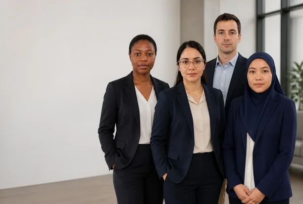 Platz für eine Überschrift · KI-generiertes Beispiel mit fiktiven Personen